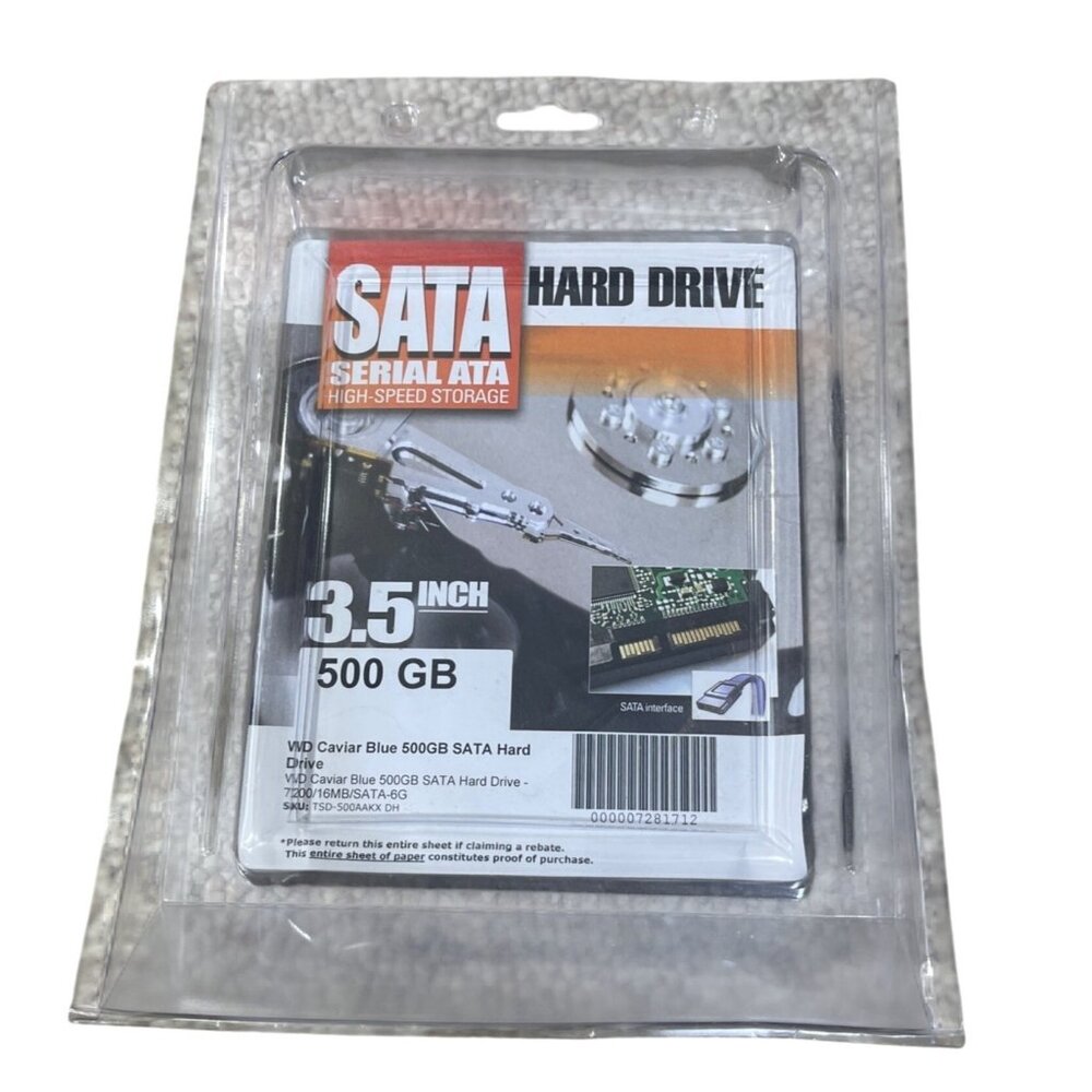 WD Caviar blue 500GB SATA Hard Drive High Speed Storage Unopened